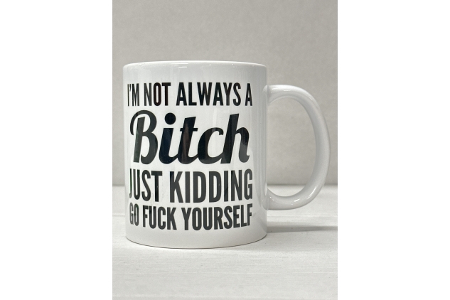 I'm Not Always A B**** Just Kidding Go F*** Yourself Mugs Sarcasm Coffee Mug Cup Funny B**** Mugs Coffee Mugs Friends Sarcasm Coffee Cup Mug Gift Unique Cup for Women 11 OZ Novelty Mug Both Sides