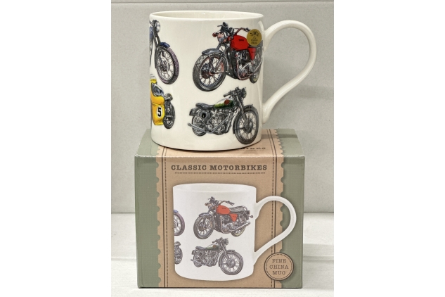 MugBug Classic Motorbikes Mug Gift Boxed, White | GREAT GIFT IDEA