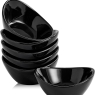 Swuut Ceramic Dipping Bowls Set of 6, 1.5 Oz White Dip Pinch Bowl, Soy Sauce Dishes, Mini Bowls for Charcuterie Board Sushi, Tomato Sauce, BBQ and Party Supplies (Black)