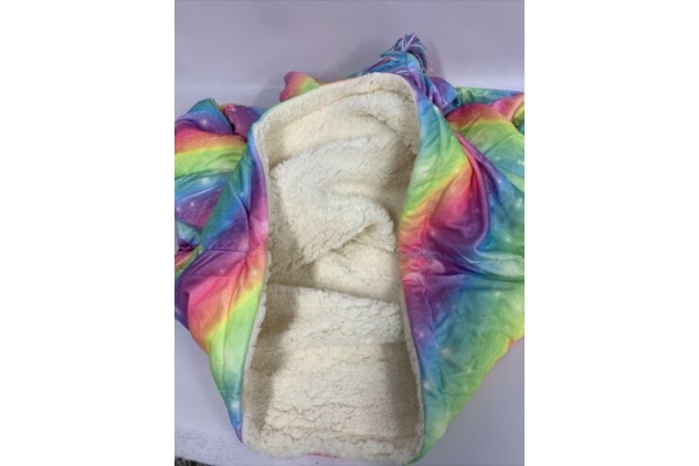 Child’s Unicorn Basunee Hoodie multi coloured Rainbow Oversized Fleece 4