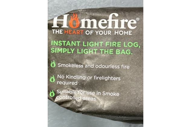 HOMEFIRE SMOKELESS FIRE LOG INSTANT LIGHT 2/3 HRS