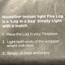 HOMEFIRE SMOKELESS FIRE LOG INSTANT LIGHT 2/3 HRS