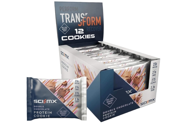 SCI-MX High Protein Double Chocolate Cookie Box - 23g protein, 2.3g sugar + 265 calories per cookie - Pack of 12 X 75 g | BEST BEFORE DATE 27/08/2024