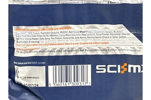 SCI-MX High Protein Double Chocolate Cookie Box - 23g protein, 2.3g sugar + 265 calories per cookie - Pack of 12 X 75 g | BEST BEFORE DATE 27/08/2024