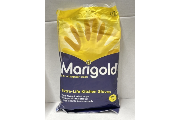 Marigold Unisex Gloves MEDIUM 1 Pair Marigold Extra Life Kitchen Gloves MEDIUM, Yellow, M (Pack of 1)