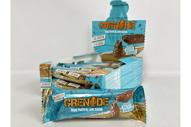 Grenade High Protein, Low Sugar Bar | Chocolate Chip Salted Caramel | 12 X 60 g | BEST BEFORE DATE 31/08/2024