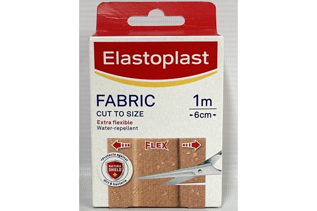 Elastoplast Fabric Cut to Size Plasters (1m x 6cm), Extra Flexible Fabric Plasters Move with the Body, Water-Repellent & Breathable Large Plasters Help Protect Wounds