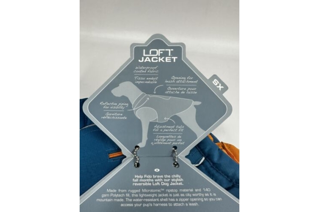 Kurgo Loft Jacket Dog Coat Coastal Blue/Orange - XSmall XS 3