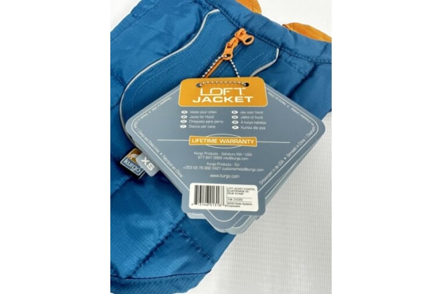 Kurgo Loft Jacket Dog Coat Coastal Blue/Orange - XSmall XS 5