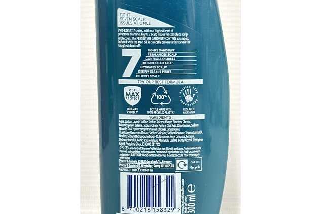 Head & Shoulders Anti-Dandruff Shampoo Pro-Expert 7 Persistent Dandruff Control 300ml | Outer Packaging Damage