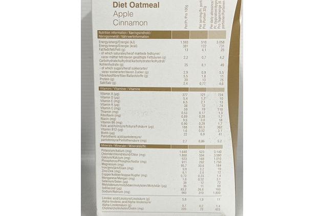 Diet Oatmeal Apple-Cinnamon – Premium Diet Meal for Weight Management I Complete Meal Replacement for Weight Control I 12 Servings