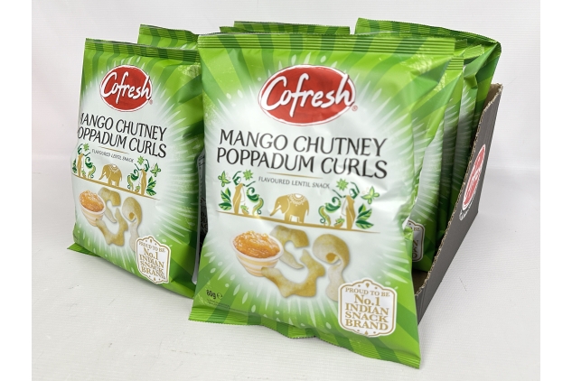 COFRESH Curls Poppadum Mango Chutney 80g (Pack Of 12) Bulk Buy Deal | BEST BEFORE DATE 25/09/2024