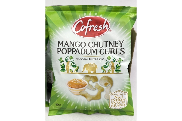 COFRESH Curls Poppadum Mango Chutney 80g (Pack Of 12) Bulk Buy Deal | BEST BEFORE DATE 25/09/2024