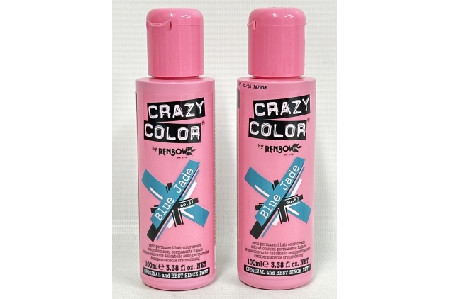 Crazy Color Permanent Hair Color Cream Number 67, Blue Jade 100 ml (Pack Of 2)