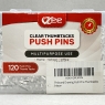 VZee 120 Clear Push Pins, Drawing Pins, With Storage Box, Thumb Tacks, White Cork Board Pins for Pinboard, Notice Board