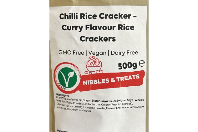 Chilli Rice Cracker - Curry Flavour Rice Crackers 500 g | GMO Free | Dairy Free | Best Before Date 19/09/2024