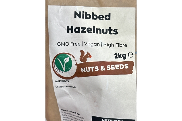 Nibbed Hazelnuts 2kg Bag | GMO Free | Vegan | High Fibre | Best Before Date 26/09/2024