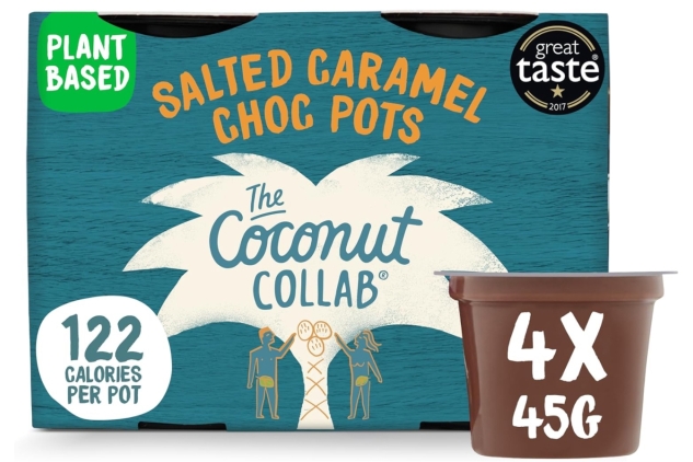 The Coconut Collab Salted Caramel Choc Pots, Plant-Based, Vegan & Dairy Free Dessert Alternative, 4 x 45g | Best Before Date 14/09/2024