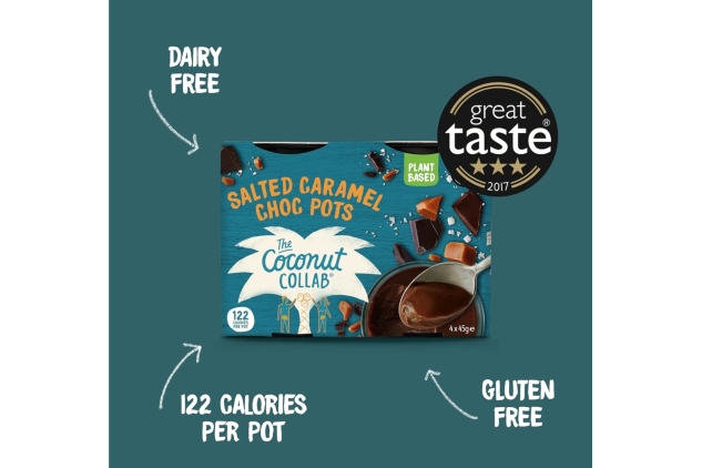 The Coconut Collab Salted Caramel Choc Pots, Plant-Based, Vegan & Dairy Free Dessert Alternative, 4 x 45g | Best Before Date 14/09/2024