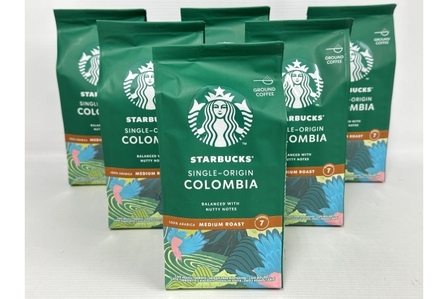 STARBUCKS Single-Origin Colombia, Medium Roast, Ground Coffee 200g (Pack Of 6)