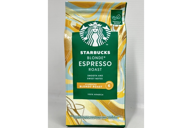 STARBUCKS Blonde Espresso Roast, Blonde Roast, Whole Beans Coffee 200g (Pack of 6)