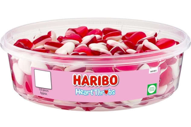 HARIBO Heart Throbs x 150 Pieces (480g) Sweets Tub