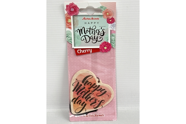 Retro Scents Car Air Freshener ‘Happy Mother’s Day’ Love Heart Shaped | Cherry Fragrance