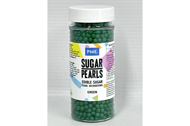 Sugar Pearls Green 100 g Edible Decorations | BEST BEFORE DATE 23/09/2023