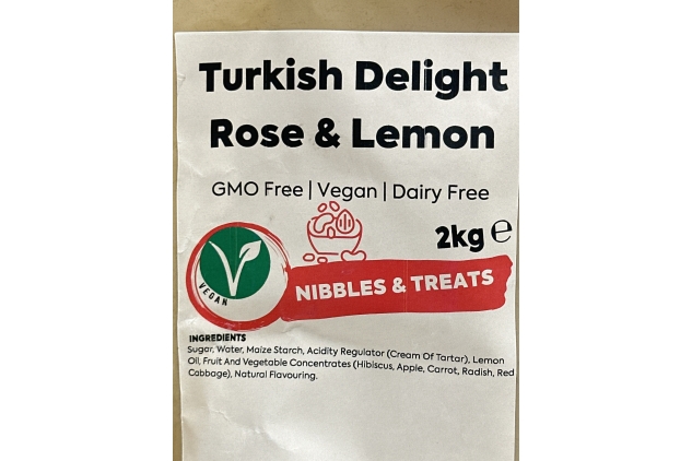 Turkish Delight Chunks Rose & Lemon Flavour 2KG | Vegan | Dairy Free | Best Before Date 01/11/2024