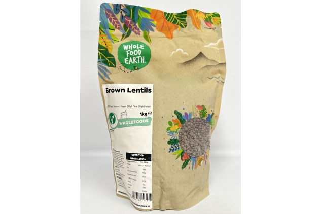 Brown Lentils 1KG | Vegan | High Fibre | High Protein | Best Before Date 19/12/2024