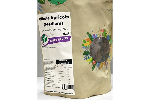 Whole Apricots - Medium Sized 1kg | Vegan | High Fibre | Best Before Date 01/11/2024