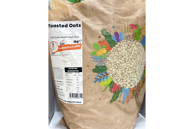 Toasted Oats 3kg | Vegan | High Fibre | Best Before Date 01/11/2024