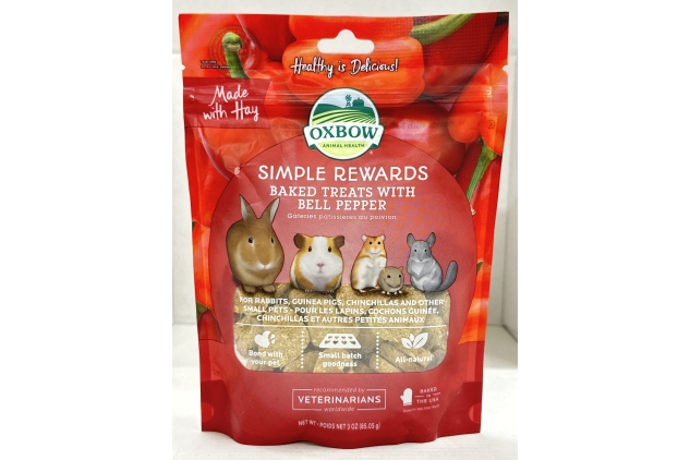 Oxbow Simple Rewards Baked Treats Bell Pepper 60g | Best Before Date 31/08/2024