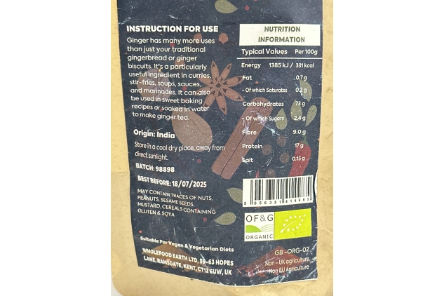 Organic Ground Ginger 2kg | Vegan | Great For Making Gingerbread Biscuits This Christmas