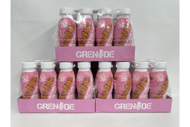 Grenade High Protein Shake, 24 X 330ml - Strawberries & Cream Flavour | BBE 23/10/2024