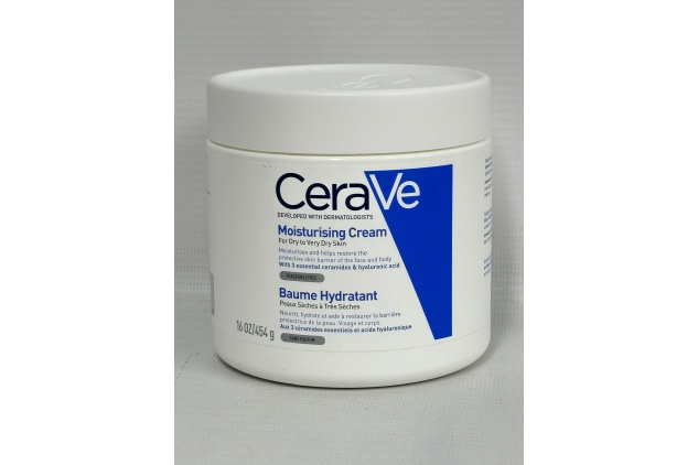 CeraVe Face and Body Moisturiser Cream for Dry to Very Dry Skin, 454 g (Pack of 1) Hyaluronic Acid | 3 Essential Ceramides