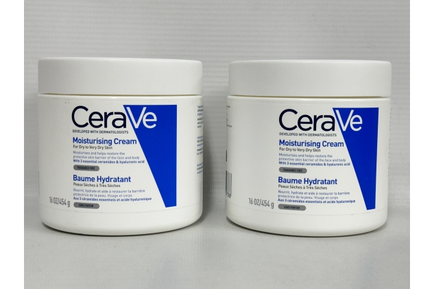 CeraVe Face and Body Moisturiser Cream for Dry to Very Dry Skin, 454 g (Pack of 2)