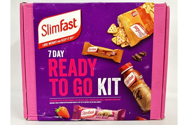 SlimFast 7 Day Ready To Go Kit, Includes 6 Shakes, 8 Meal Bars, 7 Snack Bags, 7 Snack Bars | BEST BEFORE DATE 31/08/2024