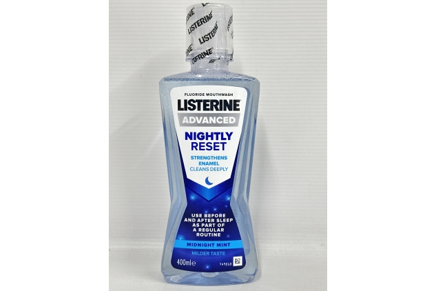 Listerine Advanced Nightly Reset Midnight Mint (Zero Alcohol) Mouthwash (400ml)