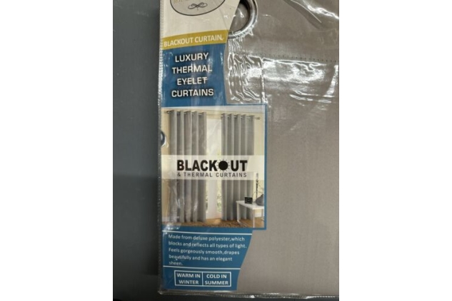 Blackout Thermal Eyelet Curtains Grey 66 X 90’’