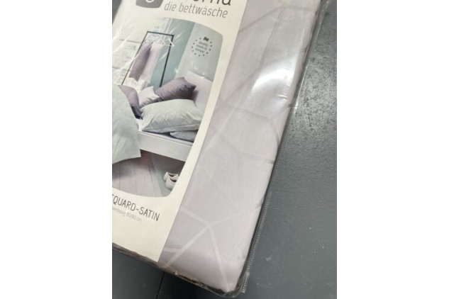 Bedding Set with Pillowcase Jacquard Satin Size Single Storm Grey 155 X 220cm