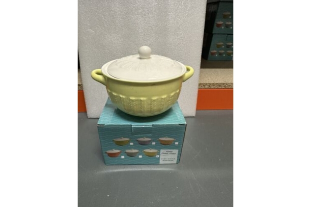 Soup Bowl With Lid Fine China Yellow & White Colour Panel Design