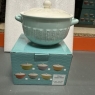 Soup Bowl With Lid Fine China Light Blue & White Colour Panel Design