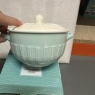 Soup Bowl With Lid Fine China Light Blue & White Colour Panel Design