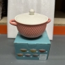 Soup Bowl With Lid Fine China Pink & White Colour Spotty Design