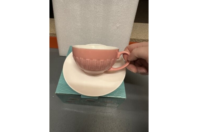 Fine Bone China Cup And Saucer Set Pink Colour New