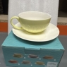 Fine Bone China Cup And Saucer Set Light Yellow Colour New