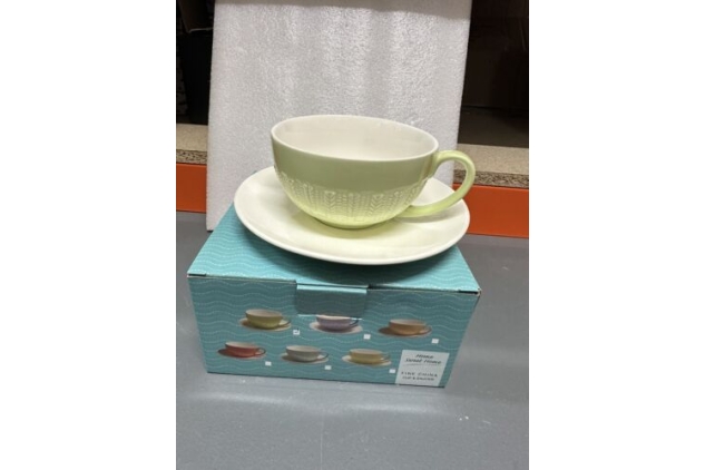 Fine Bone China Cup And Saucer Set Light Green Colour New