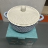 Soup Bowl With Lid Fine China Blue & White Colour Spotty Design