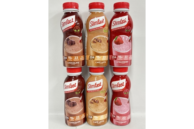 24 X SlimFast Ready To Drink Shakes 325ml Strawberry Vanilla Chocolate & Banana 1